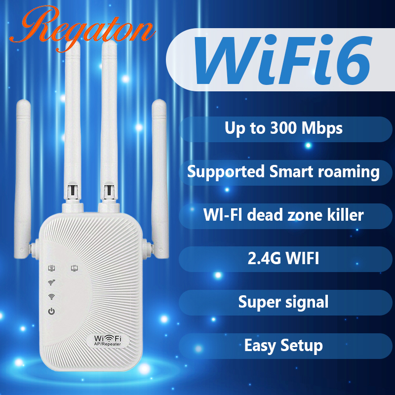 2.4GHz 300M WiFi 信号エクステンダー、ワイヤレスリピーターアンプ安定したネットワークブースター簡単なインストール家庭用屋内使用