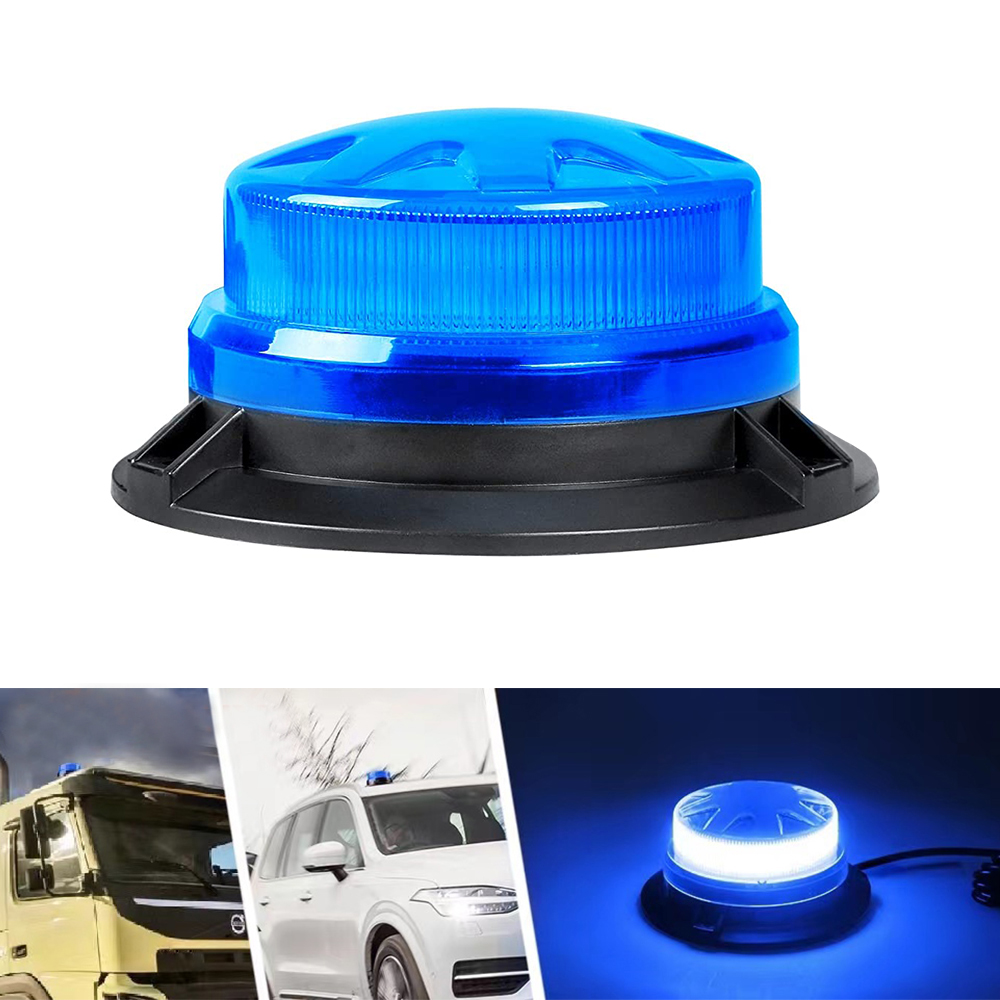 9-28V ミニ Led イエローブルー回転救急車緊急ストロボ警告警察ビーコンライトマグネット付きレッドグリーンアンバー 8 モード