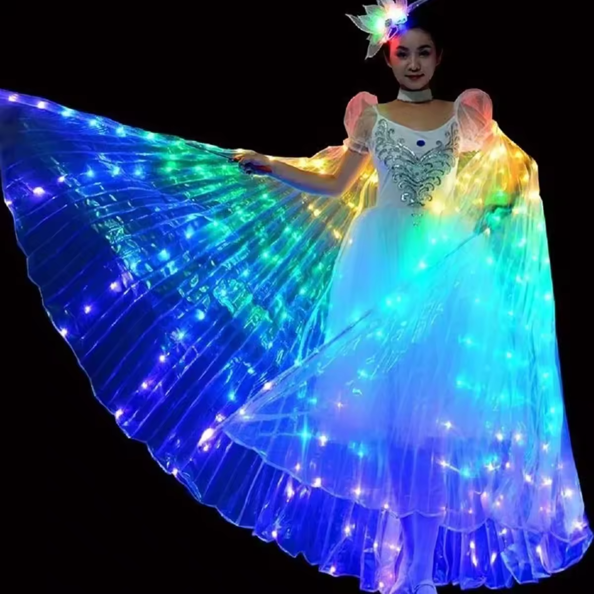 ハロウィン LED 発光羽ベリーダンス衣装羽イシス羽小道具発光蝶の羽アクセサリー小道具大人子供