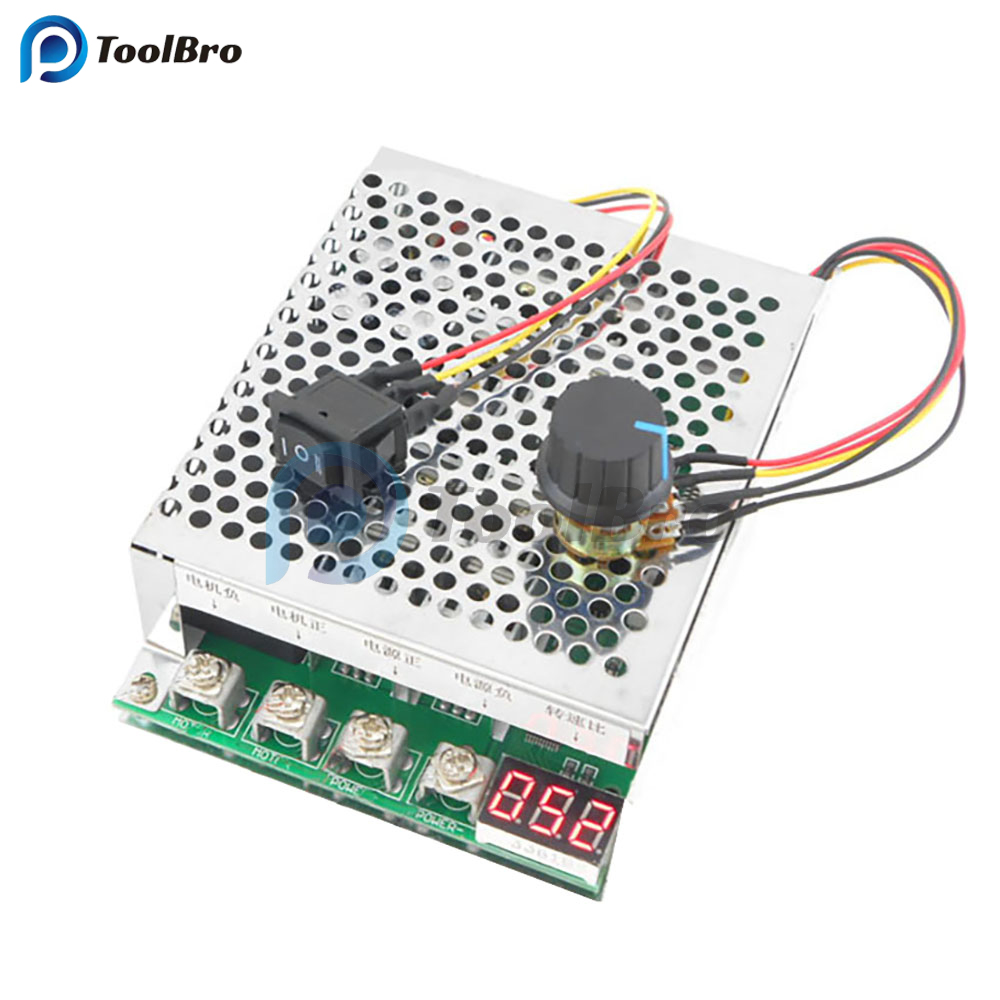 5500W 1-100A 15KHz 可逆 LED デジタル PWM モータースピードコントローラー DC 10-55V 順方向、逆方向、ポテショメータ制御スイッチ付き