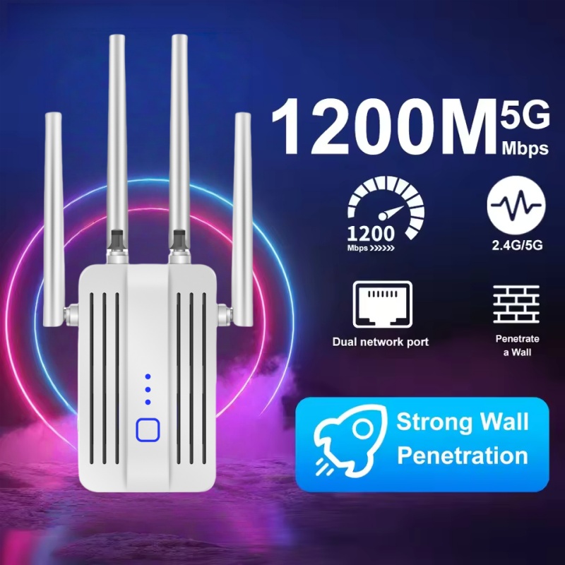 1200Mbps WiFi リピーター エクステンダー 2.4G/5GHz デュアル バンド Wifi 信号 Wi-Fi アンプ ルーター 長距離ブースター 高速バンド