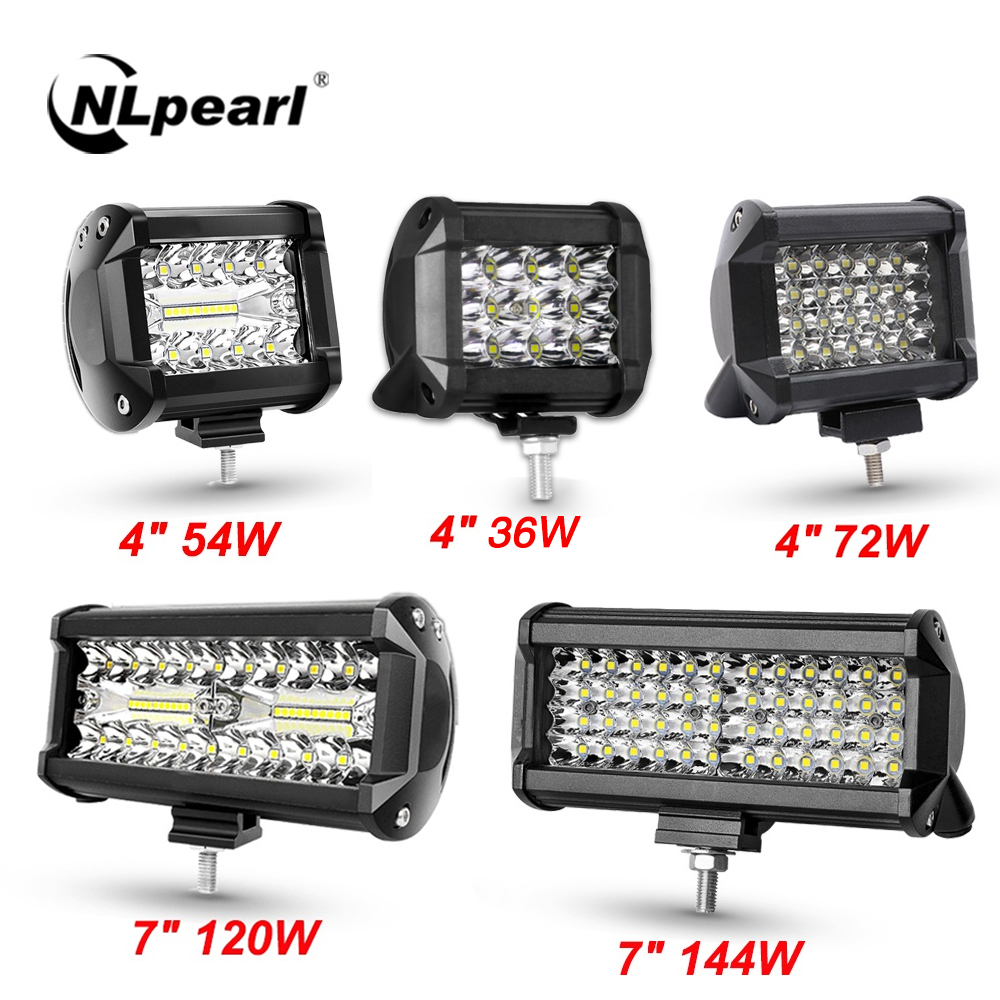 NLpear 車 LED ライトバー/ワークライトオフロードスポットフラッドコンボ LED バートラック車 SUV 4x4 ボート ATV バーラ LED 12V 24V ヘッドライト