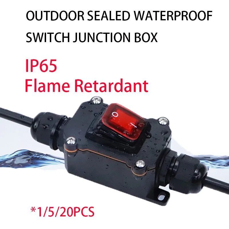 16A IP65 密閉防水ロッカースイッチ LED 屋外自動ボートマリンスイッチ 12-24 V/220 V オン/オフ屋外ボックスとインライン