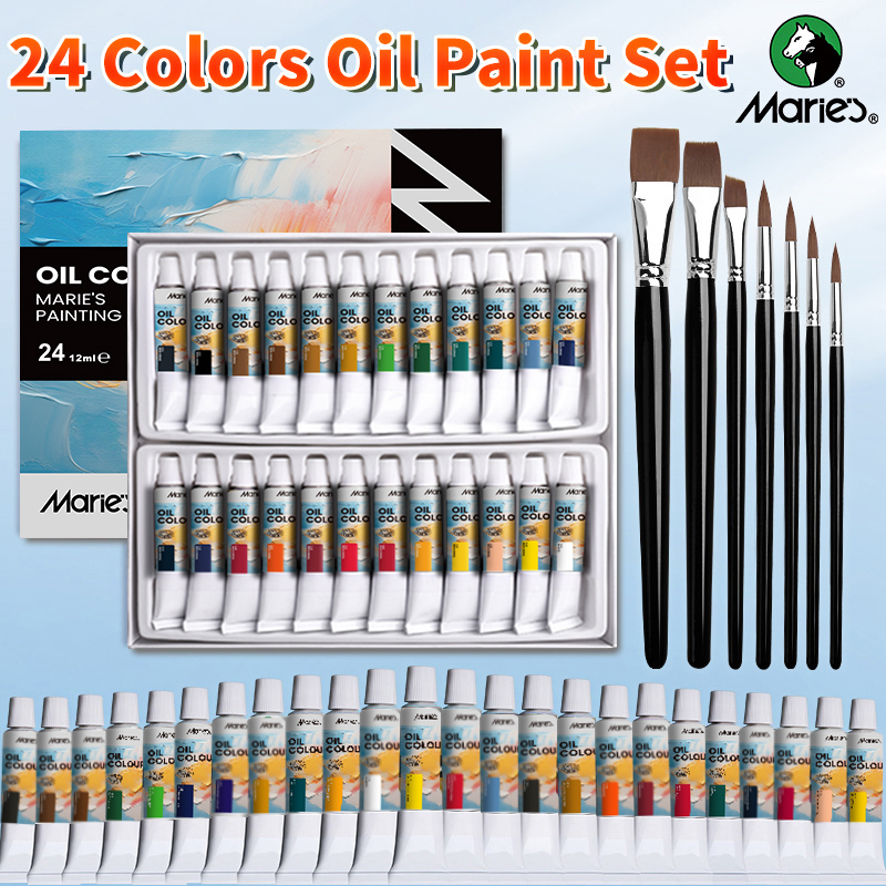 Marie's 31 個オイルペイントセット、12ml/0.42oz チューブ、キャンバスクラフト絵画用プロ顔料、アーティストへのギフト