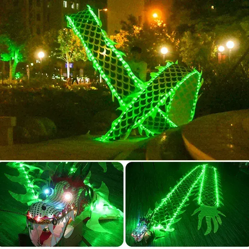3/5 メートル LED 中国ドラゴンポイセット発光ドラゴンダンス小道具ドラゴンリボンストリーマー新年屋外フィットネスジャグリング小道具