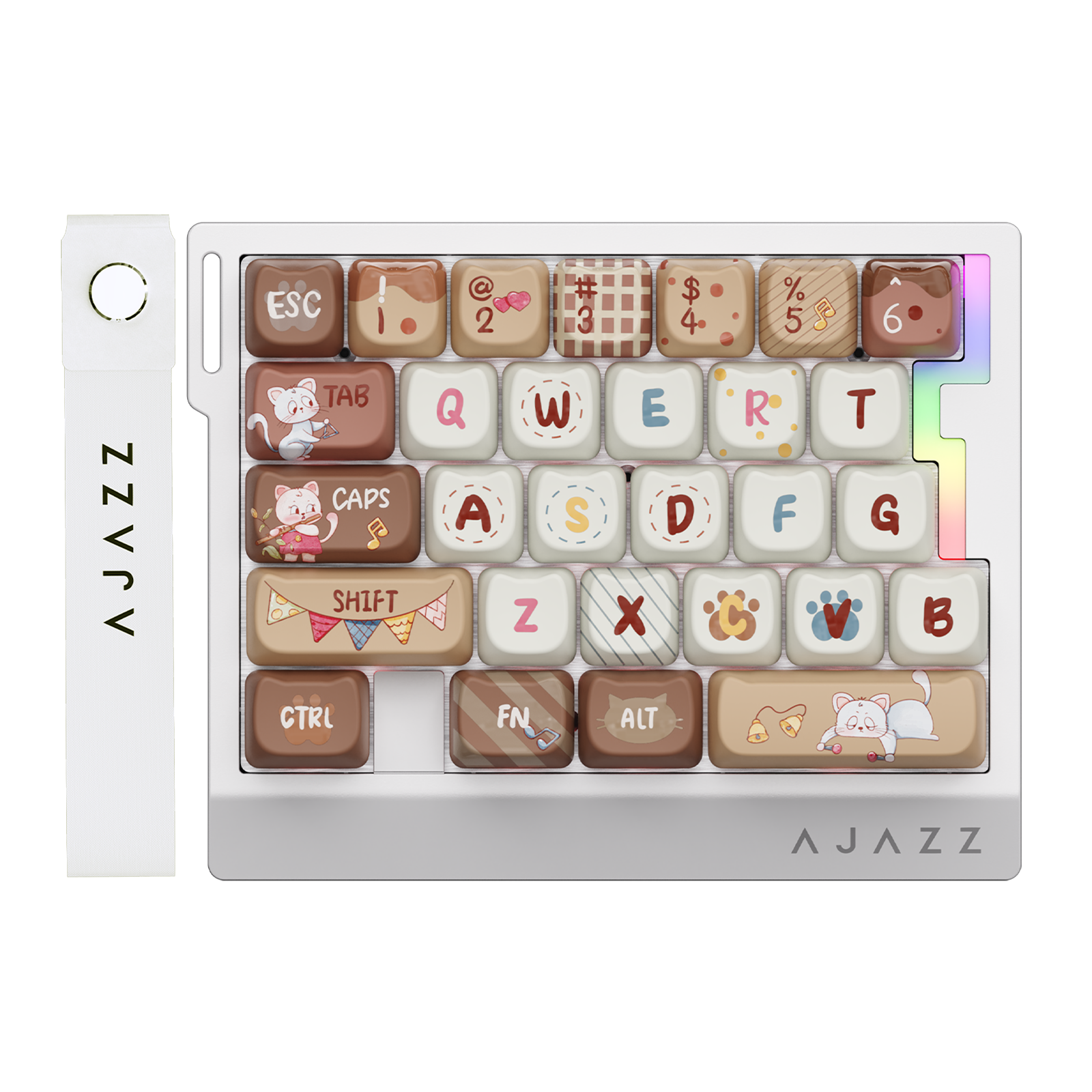 AK029 有線ゲーミング キーボード、20 RGB モード、29 キー、ホットスワップ可能、アルミニウム パネル