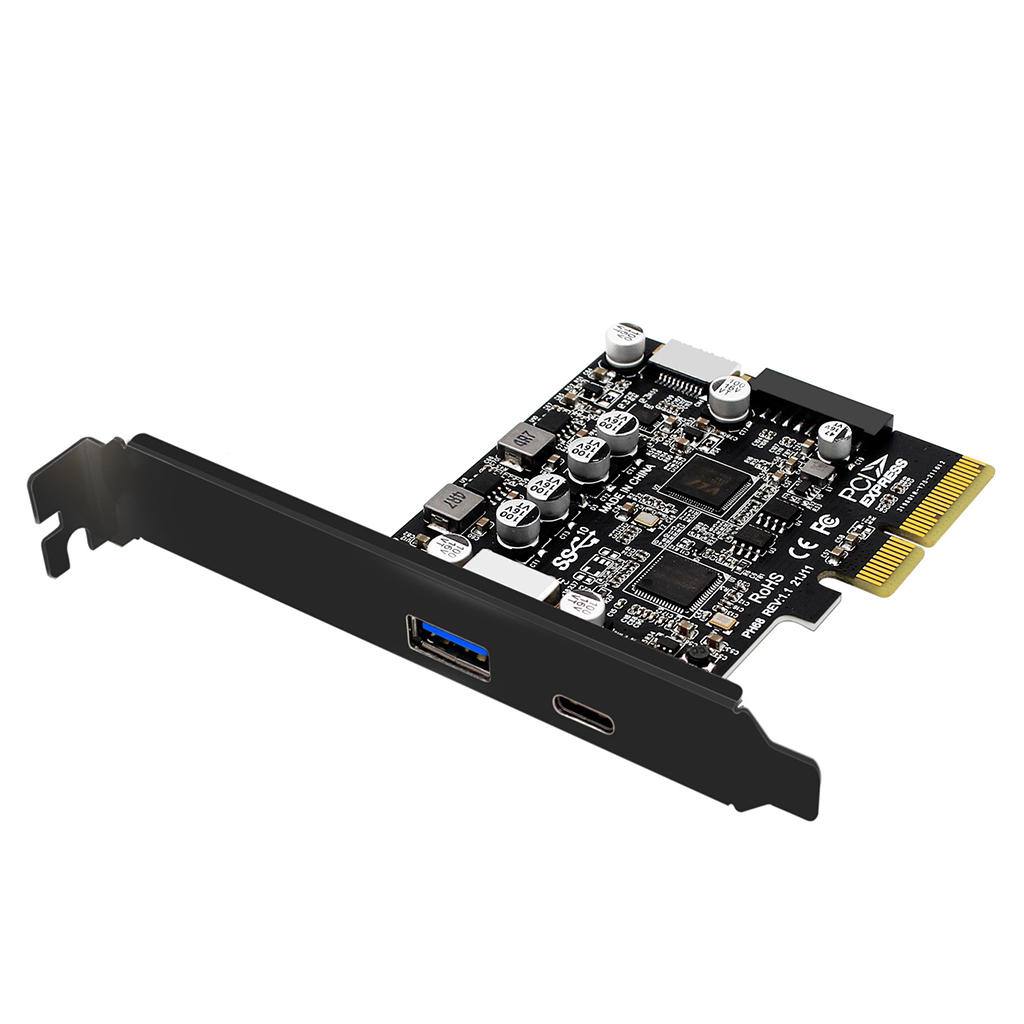 PCIe3.0 - USB3.2 アダプタカード Type-C フロント 10Gbps PCI Express PCI-E USB 3.2 コントローラ アドオンカード TypeE 19P/20P 拡張カード