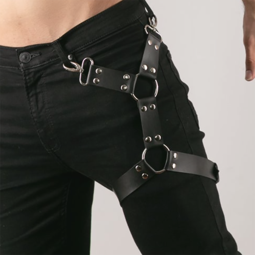 ストリート Y2K PU レザーサスペンダー レディース メンズ ジーンズ パンツ レッグハーネス ガーター ボンデージ ベルト ストラップ ファッション アパレル アクセサリー サスペンダー メンズ ティランテス キャバレロ ​​グラヴァタ e サスペンソリオス 幼児サスペンダー
