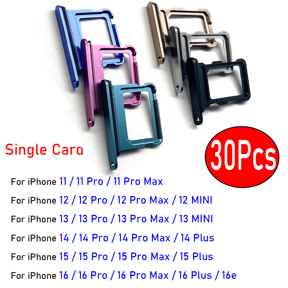 30 個、SIM カードホルダートレイチップスロットドロワーアダプターソケット iPhone 11 12 mini 13 Pro 14 Plus 15 16 Pro Max 16e (シングル)