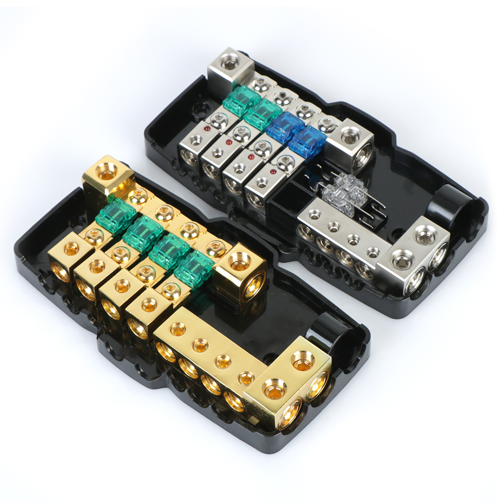 24V 12V オートバイオーディオシステムステレオヒューズボックススプリッタ 30A 60A ヒューズブレードブロック DC 配電車プレーヤー Accessores
