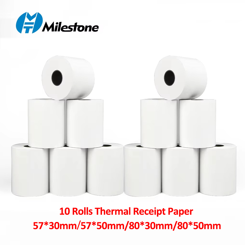 10 ロール感熱レシート紙ロール 57x30mm 57x50mm 80x30mm 80x50mm POS プリンタ用紙レジ用紙ミニプリンタ用