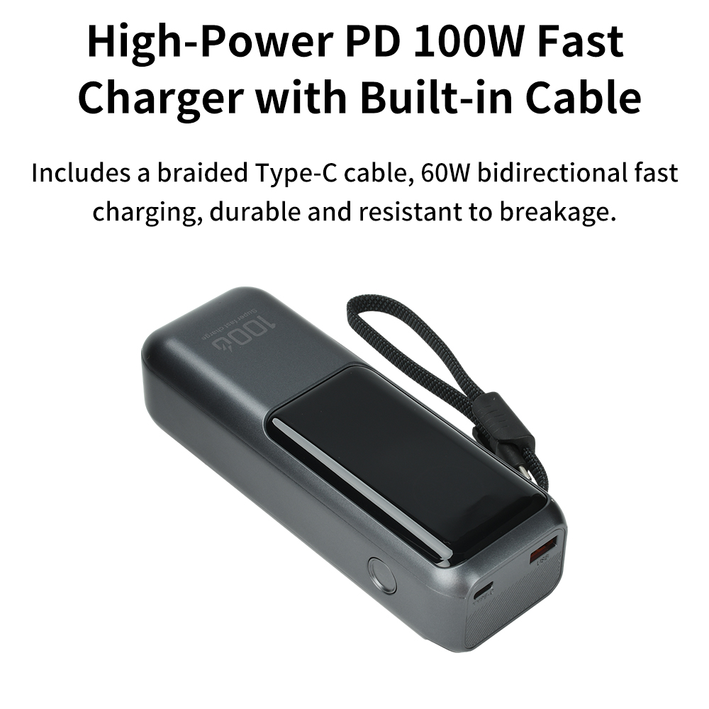 PD100W パワーバンク DIY キット 4*21700 バッテリーパワーバンクケースタイプ C 60 ワット双方向急速充電ポータブル充電器内蔵ケーブル