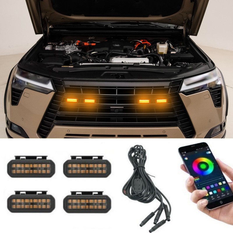 Beusfirts LED フロントグリルライトレクサス GX 2024 車のデイタイムランニングライトホイール眉毛ランプ 12V