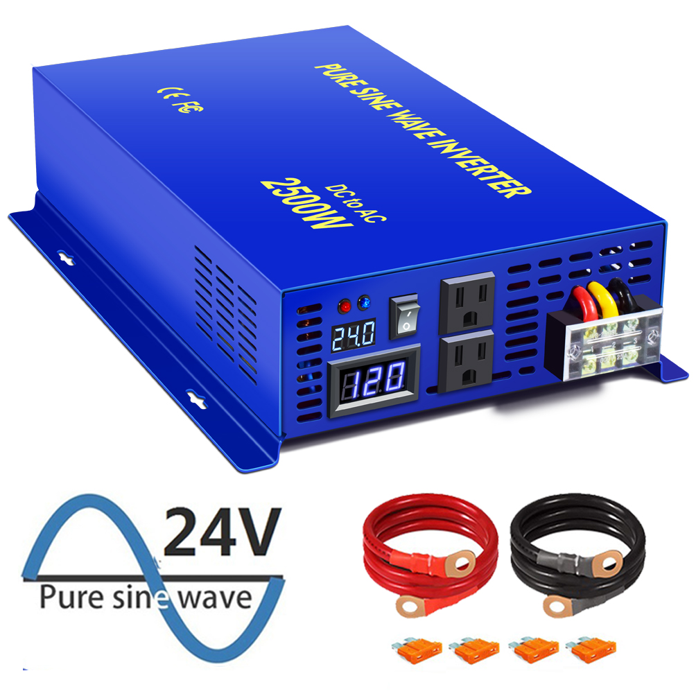2500 ワット純粋な正弦波インバーター RV バッテリー太陽光発電発電機 12V 24V 36V 48V 72V から 100V 110V 220V 230V 240V DC AC コンバータ