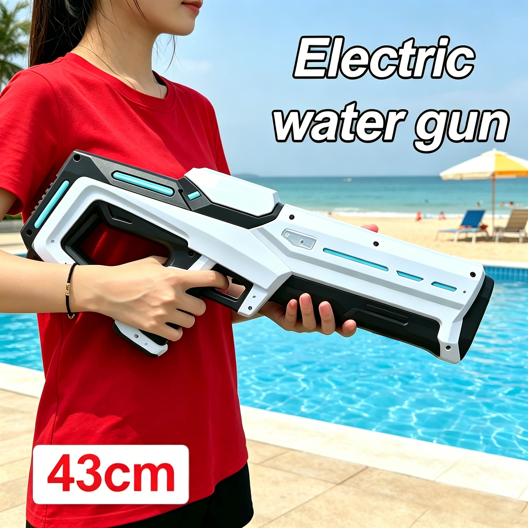 電動水鉄砲大人の子供のための強力な自動屋外ウォーターブラスター夏のプールビーチおもちゃギフト十代の若者たち子供幼児