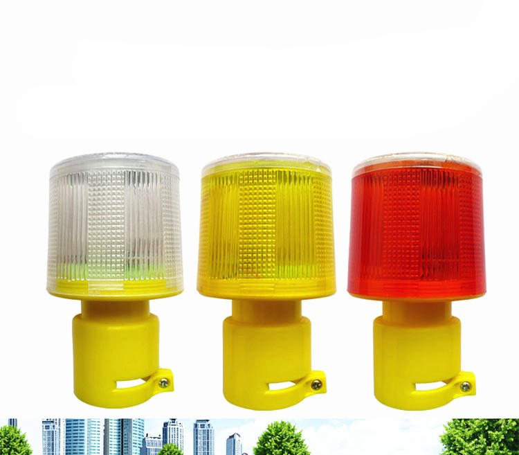 4LED ソーラー式交通警告灯、白/黄/赤 LED ソーラー安全信号ビーコン警報ランプ