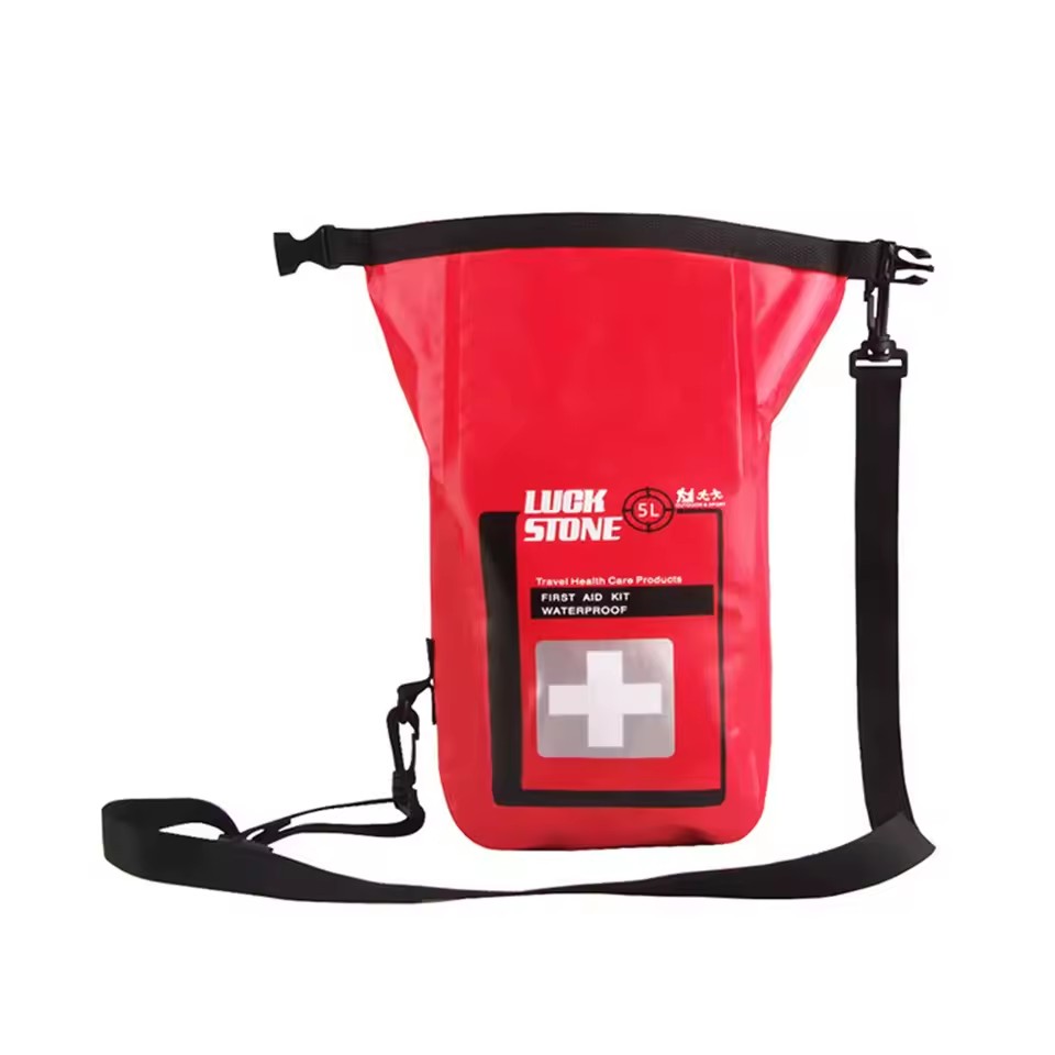 新しいポータブル 5L 防水救急バッグショルダーストラップ付き屋外サバイバル緊急キット屋外キャンプハイキング釣り