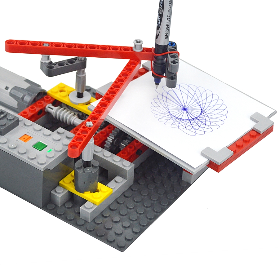 MOC 5110 プロッター電動モーターレンガ描画機モデル図面技術組み立てるビルディングブロック子供のおもちゃクリスマスギフト