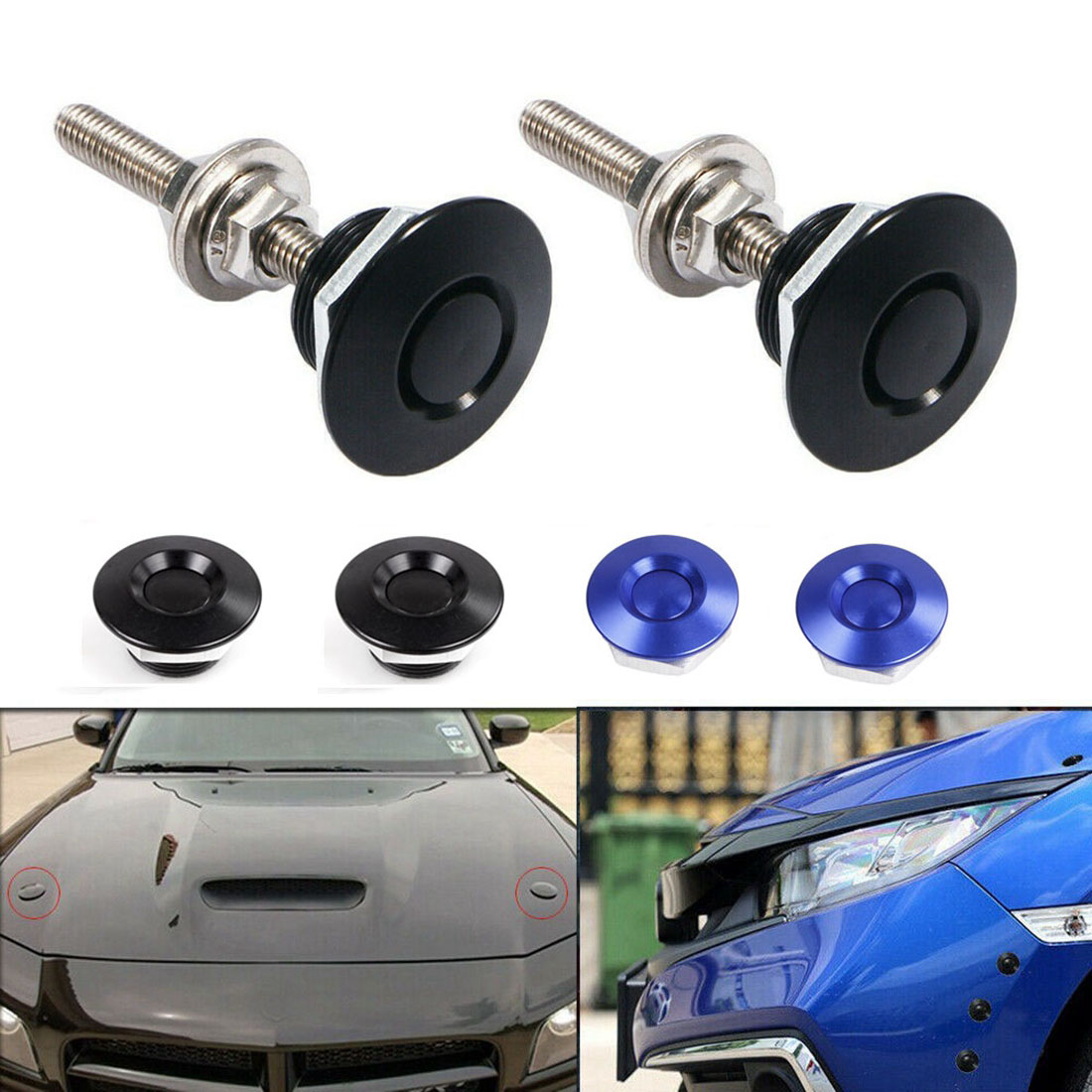 2 個/4 個 30 ミリメートルエンジンボンネットロックラッチクリップ修正された車のラッチプッシュボタンビレットクイックリリースファスナーフロントバンパーフードピン