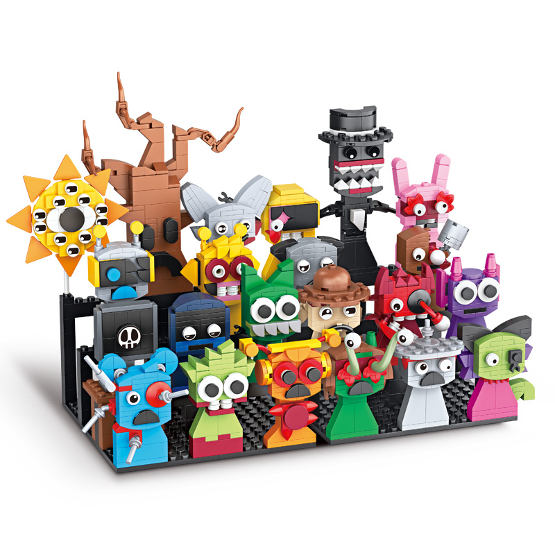 Moc ゲーム Sprunki ビルディングブロックホラーアニメ音楽ゲーム 2 で 1 友人フィギュアレンガおもちゃセット誕生日クリスマスギフト
