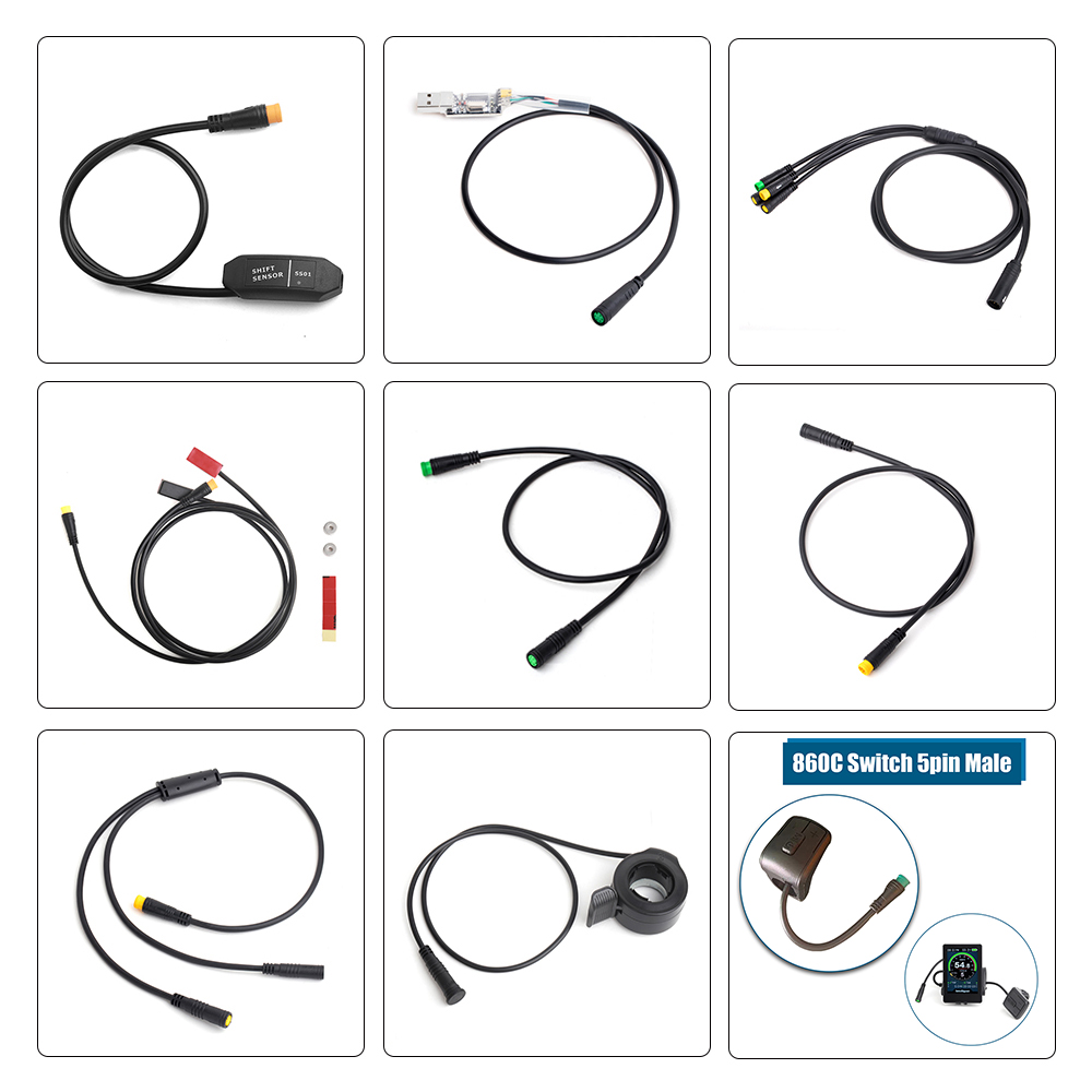 E-バイクケーブル Bafang/8FUN モーターキットギアセンサー USB プログラミング油圧ブレーキセンサーディスプレイホルダー 5PIN ブレーキ 3pin 1T4