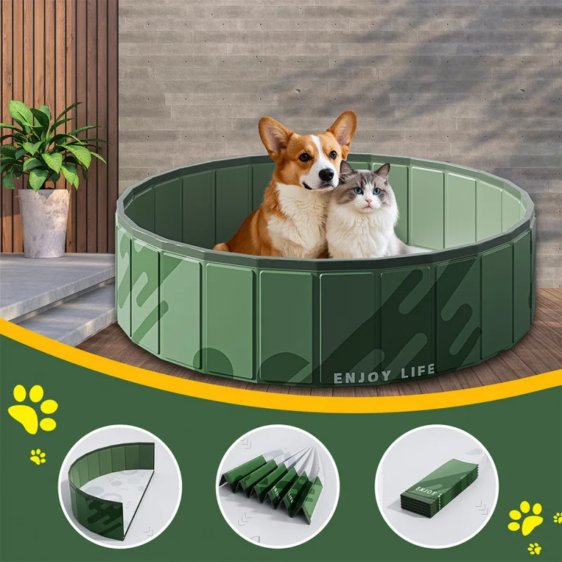 ペット用プール ポータブル収納 折りたたみ式犬用水浴用プール 屋外動物用スイミングプール