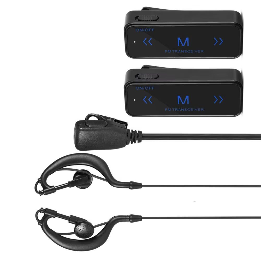 ポータブルミニトランシーバーキット 2 ウェイ FM ラジオトランシーバー 2 ヘッドフォン USB 充電通信デバイスセット