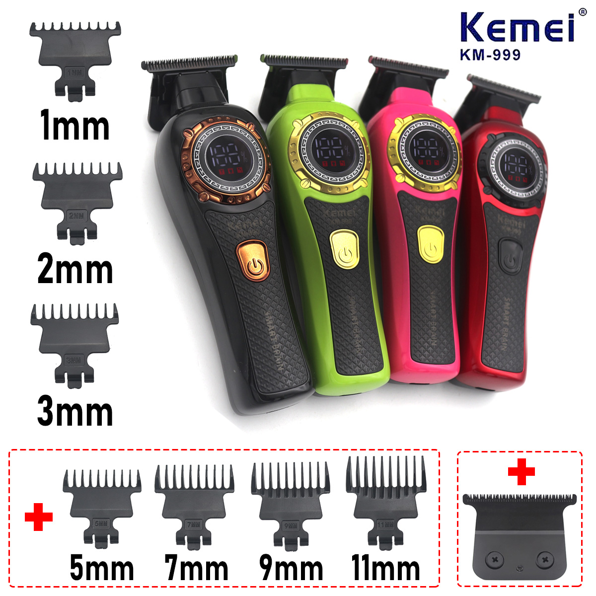メンズヘアトリマー DLC T ブレードゼロギャップコードレス USB プロフェッショナルバリカン 2 スピード 7000RPM 仕上げ機 Kemei 999