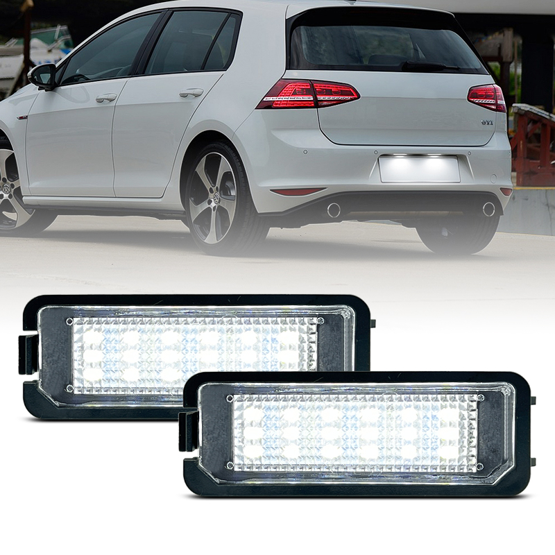 2 個 VW ゴルフ 4/5/6/7 パサート Amarok Arteon ニュービートル Crafter Crafter Eos ホワイト LED ナンバーライセンスプレートライト