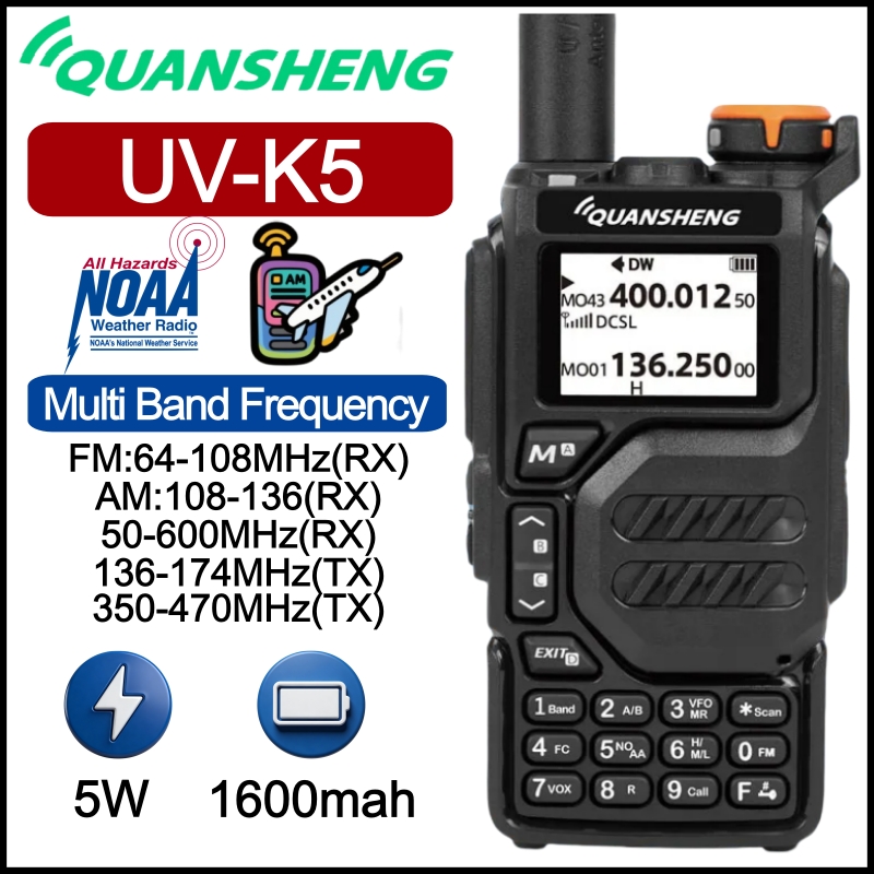 Quansheng UV-K5 トランシーバー長距離エアバンド NOAA 199CH 双方向ラジオ BAOFENG UV-5R