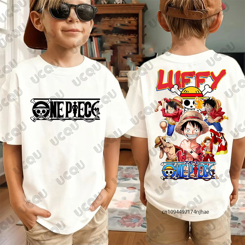 2026 ホットワンピースアニメルフィプリントコットン Tシャツ子供のための夏半袖コスプレカジュアル Tシャツスポーツ子供/大人トップス