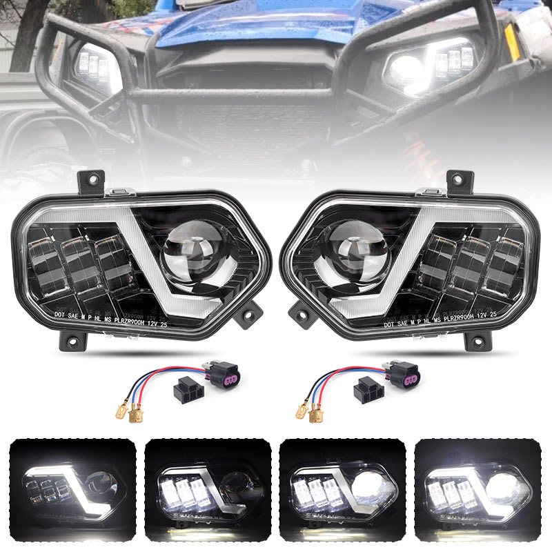 オートバイ ATV フロント LED ヘッドライトヘッドランプ高/ロービーム DRL ポラリススポーツマン 400 500 X2 550 570 800 XP 850 2009-2014
