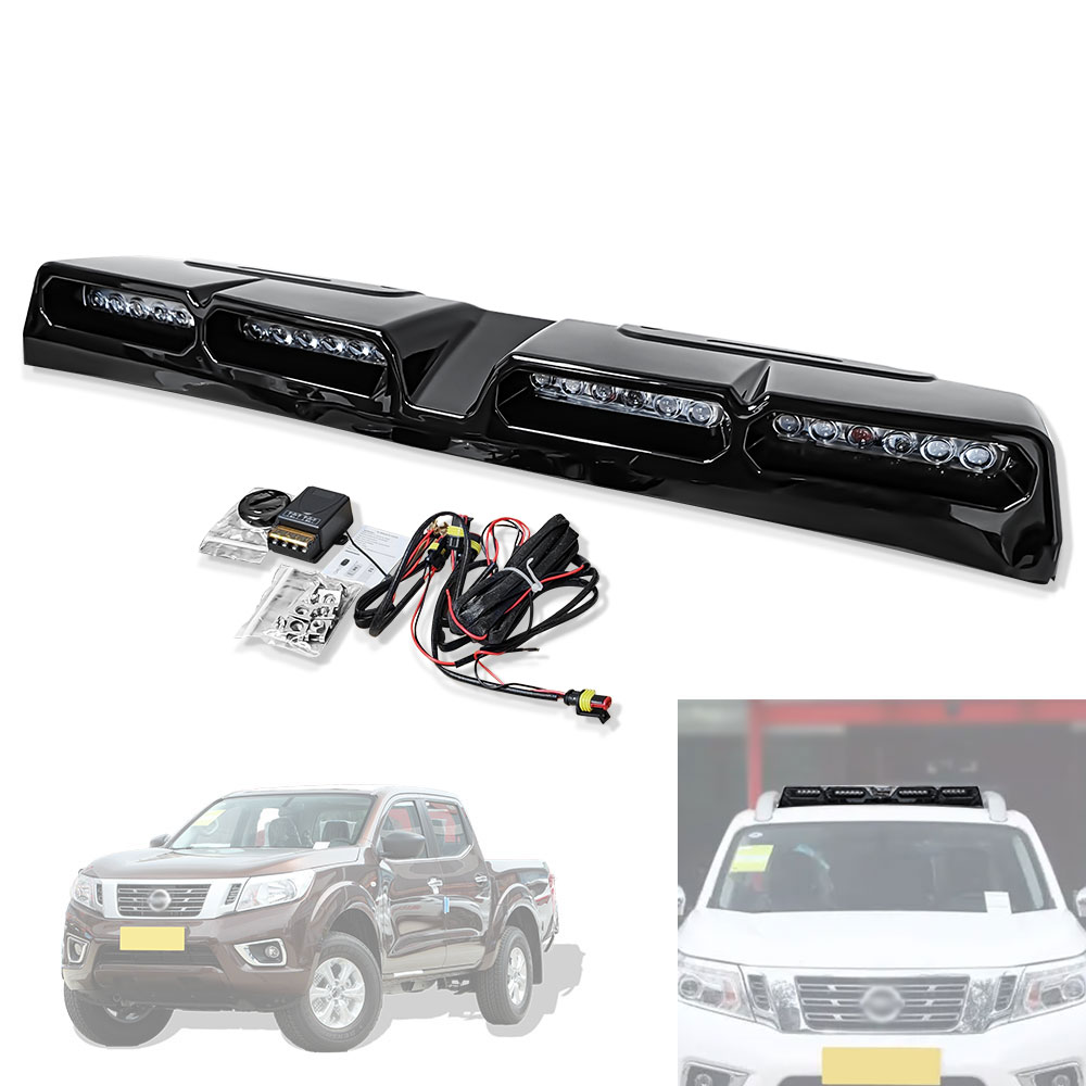 フロントルーフウイングリップルーフトップ Led バーライト日産ナバラ 2023 2024 Led 車のピックアップルーフライト外装修正