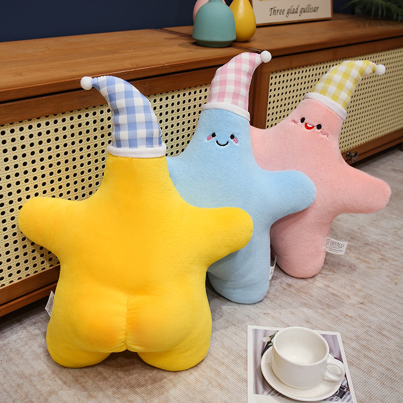スター枕、ベッドソファ用装飾スローピロー、15インチ星型枕ぬいぐるみフロアクッションルーム装飾枕