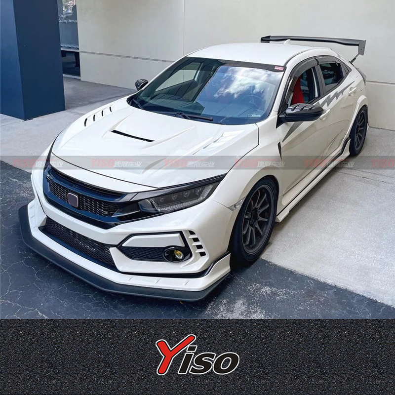 Suitable for Civic Fk8 TypeR Mugen Engine Cover carbon fiber engine hood Mugen with same hood opening Civic Fk8Typ Modified hood