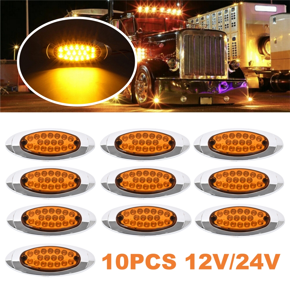 10 個サイドマーカーライト 18LED 自動トラックトラックトレーラーバステールブレーキライト車のサイドランプターンシグナルリア照明 12 V/24 V