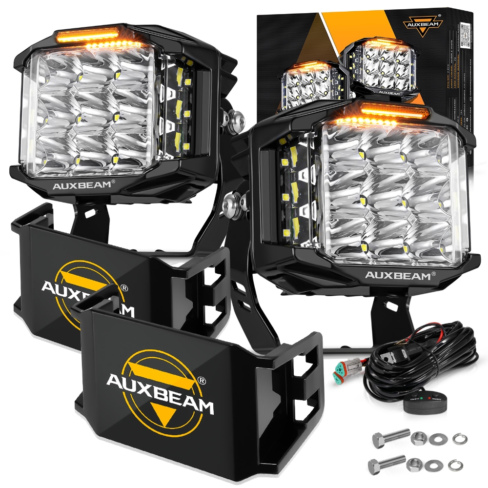 AUXBEAM V-MAX シリーズ 4/5/7 インチ LED DRL ドライビングランプ ワークライト ブラック