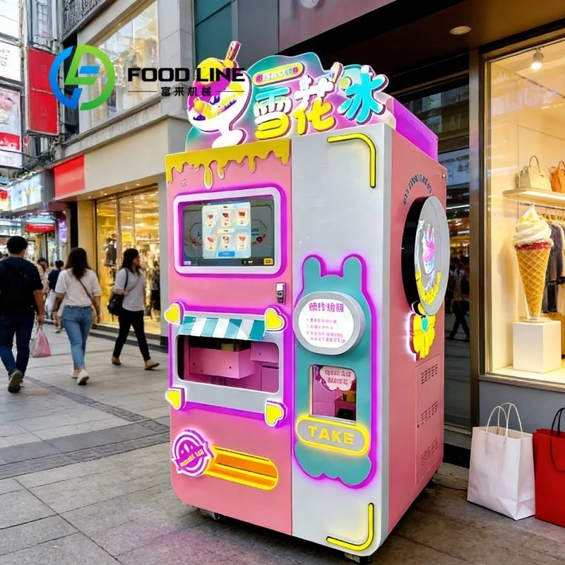 オーシャンビューの窓で贅沢なかき氷体験を提供するクルーズ船向け自動Bingsu自動販売機