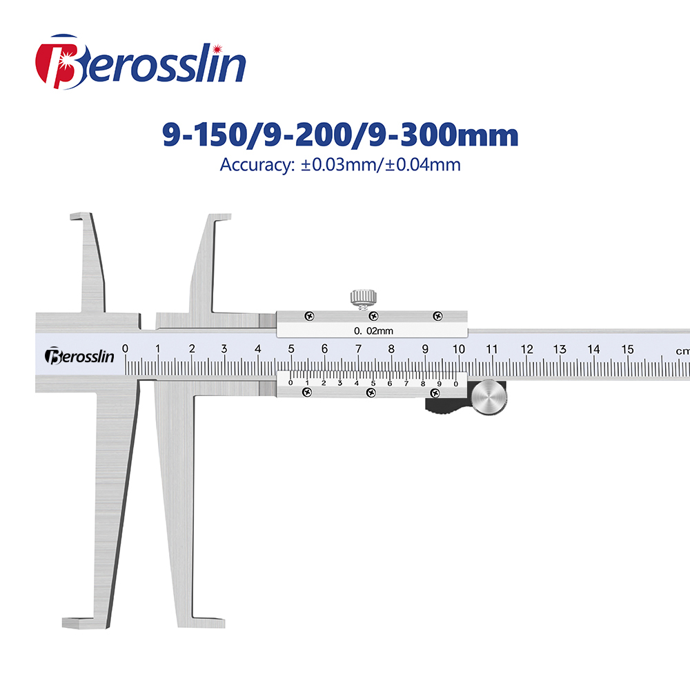 9-150 ミリメートル 9-200 ミリメートル 9-300 ミリメートル高精度ロング爪内径内径溝ノギス測定ツール器具 0.02 ミリメートル