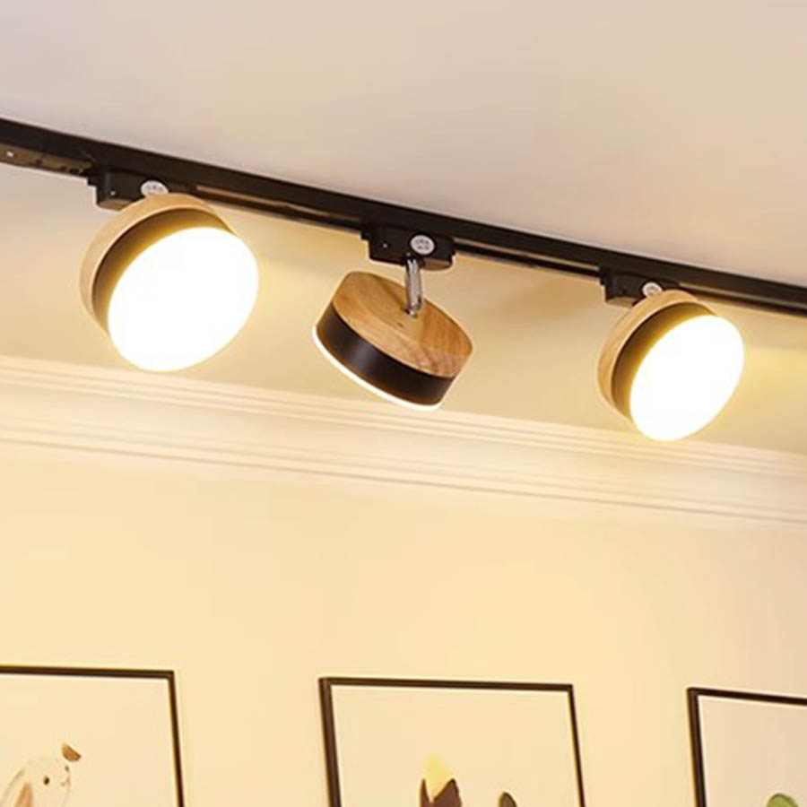 12 ワット北欧 LED トラックライト木製 COB LED 天井トラックレールスポットライトフィルトラック照明家庭用衣料品店の装飾
