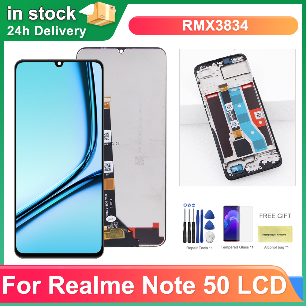 6.74 インチ OPPO Realme Note 50 Realme Note50O 用 LCD タッチスクリーンデジタイザアセンブリ交換 RMX3834 ディスプレイフレーム