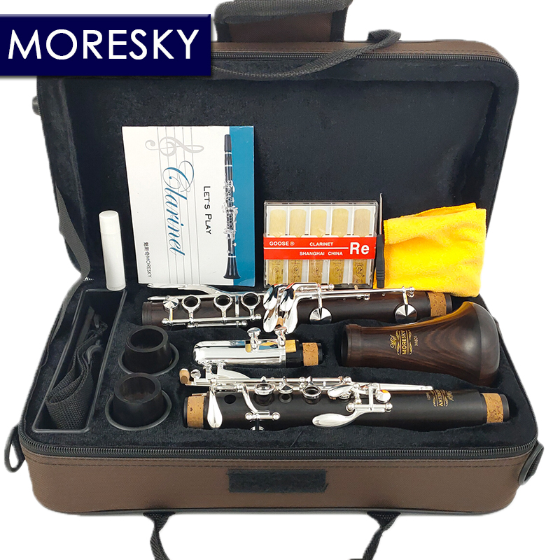 MORESKY クラリネット Bb ウッド エボニー シルバーメッキ 17 キー グラナディラ Sib Klarnet M601