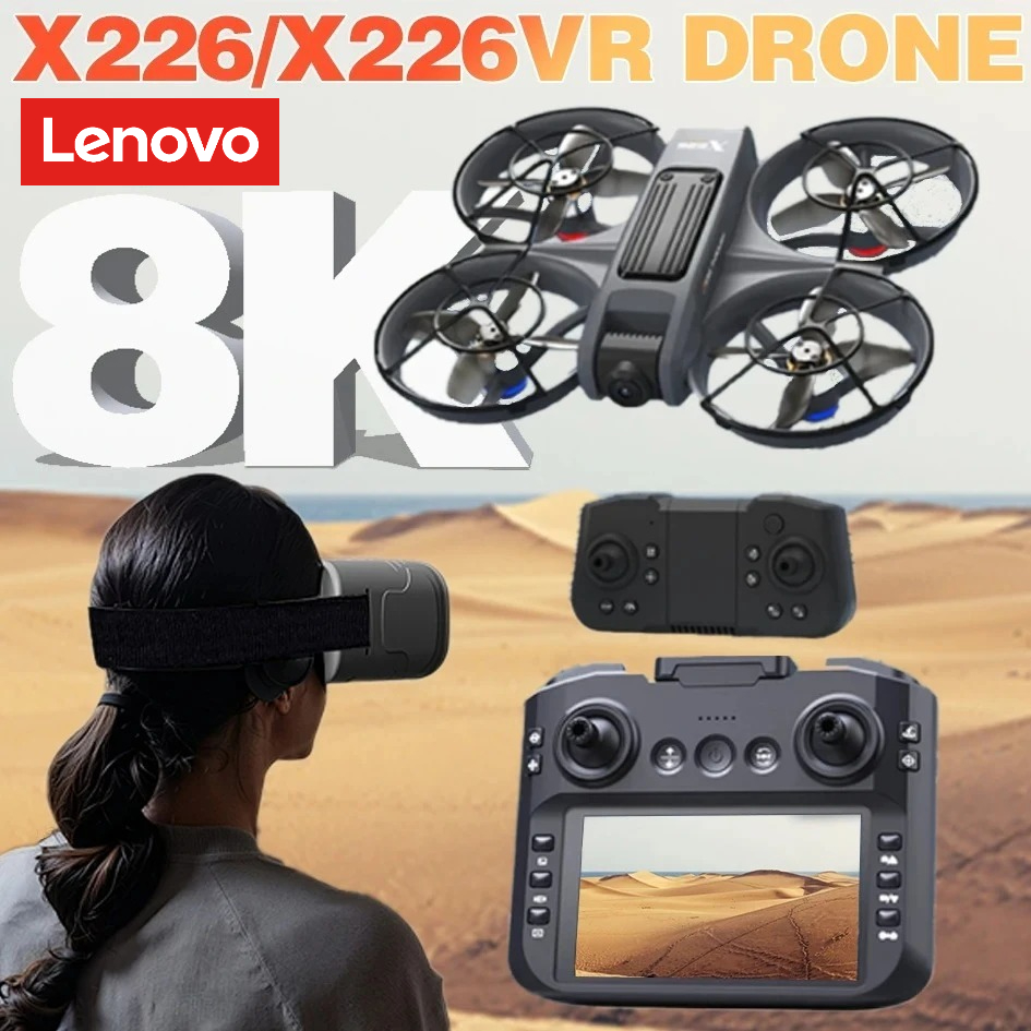 レノボオリジナル X226/X226VR ドローン 8K 空中 HD デュアルカメラ 5G WIFI スクリーンリモート折りたたみ式 Quadcopter 360° フリップブラシレスおもちゃ