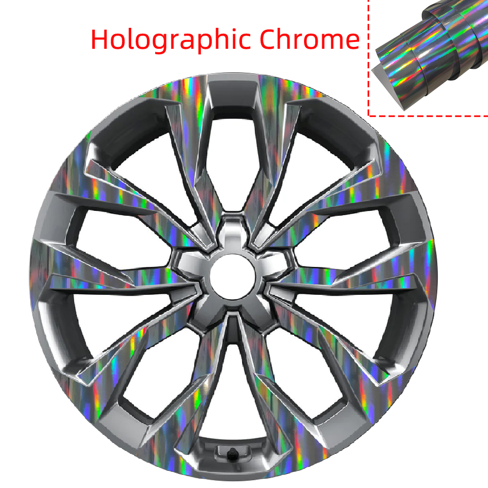 レーザーホログラフィッククローム保護フィルム DIY プレカットホイールステッカー起亜ソレント MQ4 2020-2022 20 "合金リムラップデカールビニール
