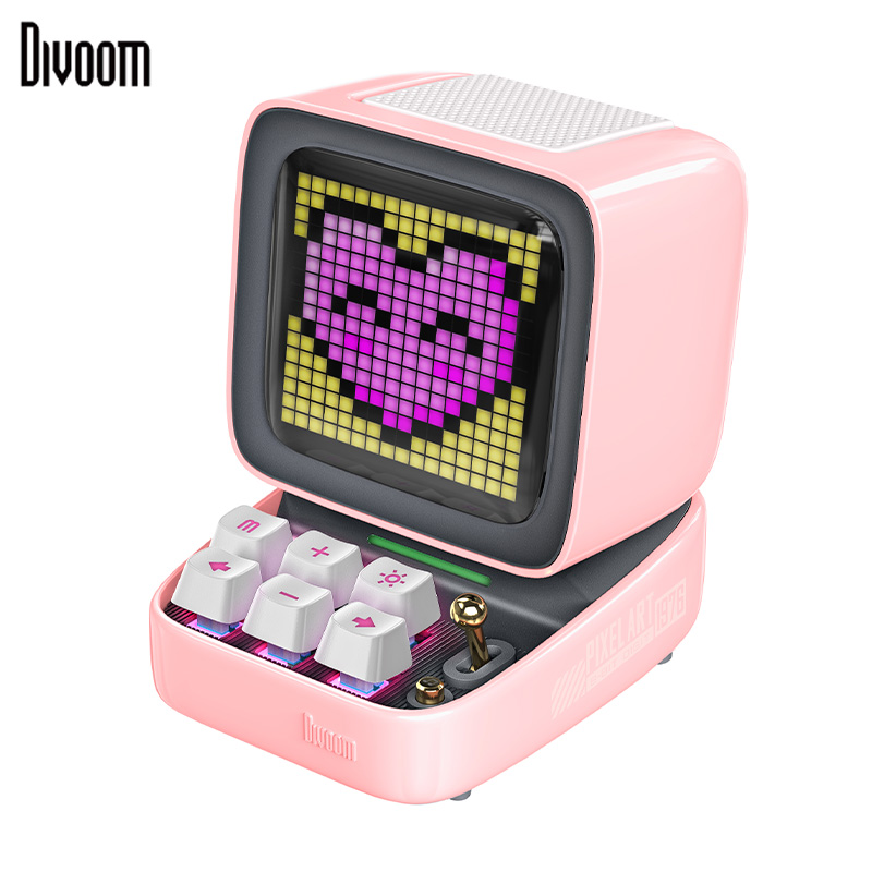 Divoom Ditoo-Pro レトロピクセルアート Bluetooth ポータブルスピーカー目覚まし時計 DIY LED ディスプレイボード、かわいいギフトホームライト装飾