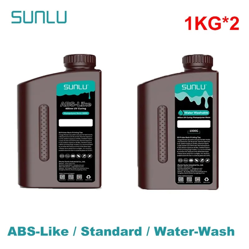 SUNLU 2KG ABS のような/標準/水洗い 3D 樹脂 405nm UV 樹脂ほとんどの SLA/DLP/LCD 3D プリンタ材料 UV 感受性 1kg