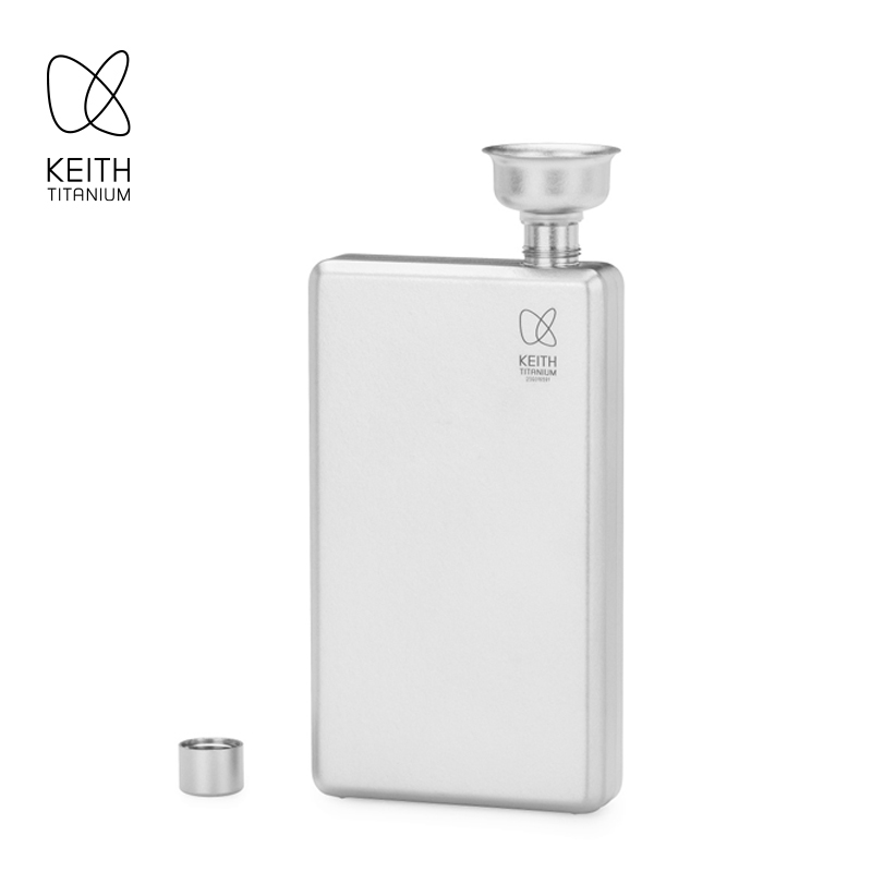 KEITH 純チタンポケットヒップフラスコ超軽量漏れ防止ポータブル酒瓶アウトドアキャンプハイキング旅行箸置き