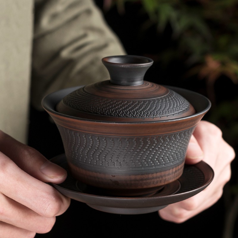 Jianshui 紫色の陶器 Gaiwan セラミック手作り家庭用カンフーティーセット茶ボウルティーカップティーメーカー茶道