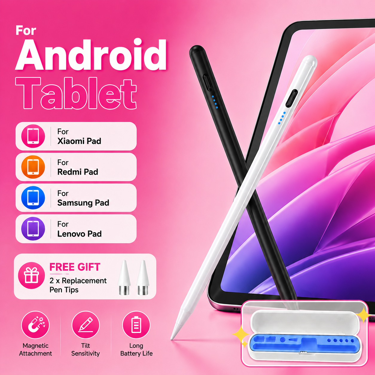 ユニバーサルスタイラスペン傾斜感度高速充電ギャラクシータブ Xiaomi パッド 7 6 タッチペン Huawei 社 MatePad レノボタブレットペン