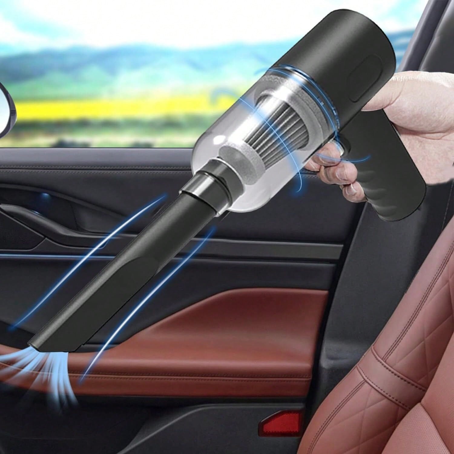 多機能超静音ポータブル車用掃除機 - USB充電、強力な吸引、長いバッテリー寿命、家庭や車の使用に適し、ハンドヘルド充電、旋風、ワイヤレスコレクター